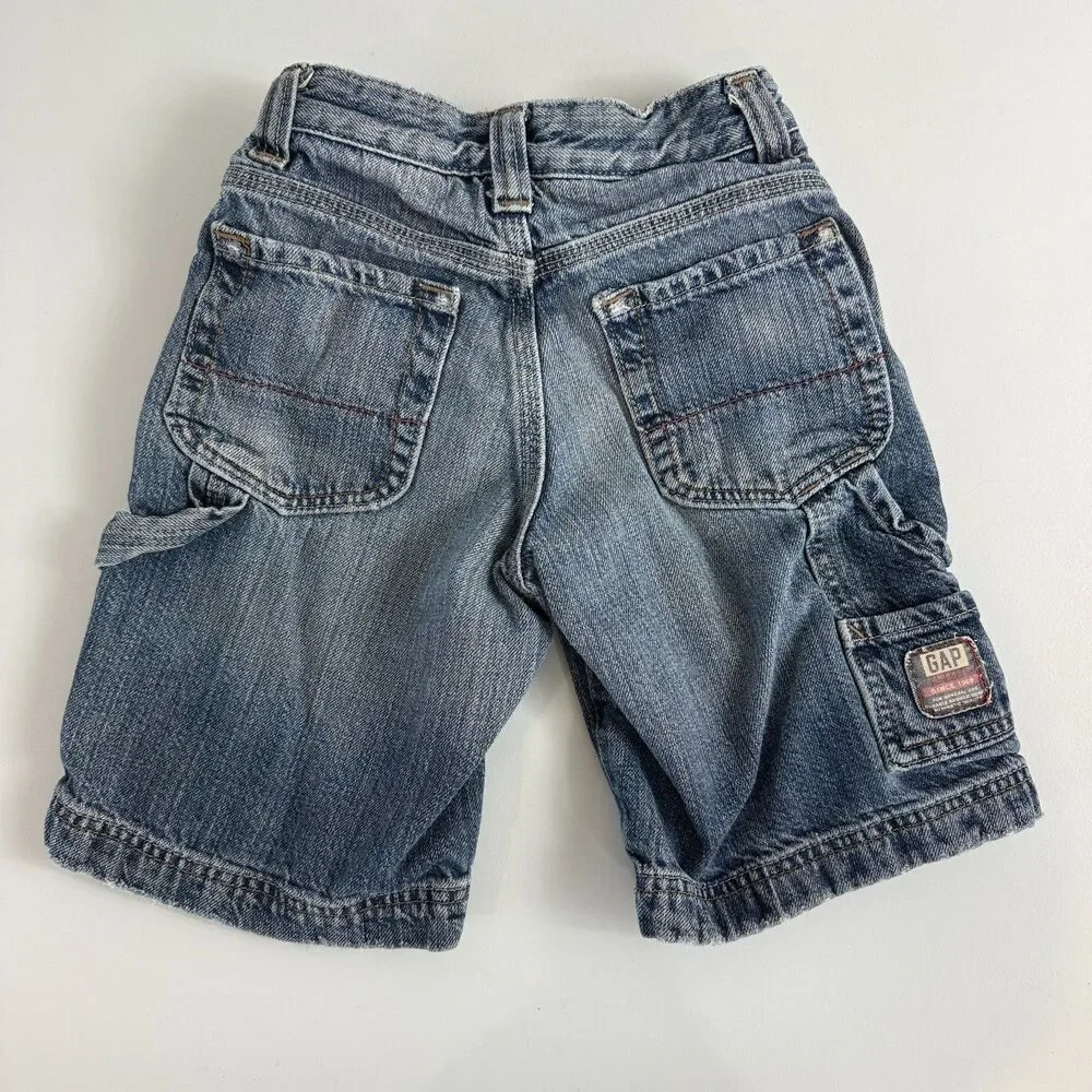 Gap Kids Boys Denim Carpenter Blue Jean Shorts 100% Cotton Size 7 Slim